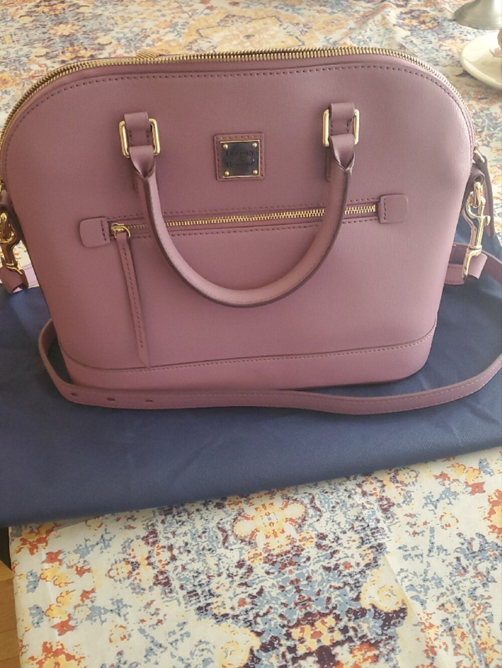 Dooney & Bourke Lilac Dome Satchel with Gold Hardware - Picture 11 of 11